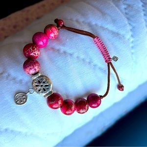 Silpada pink jasper adjustable bracelet